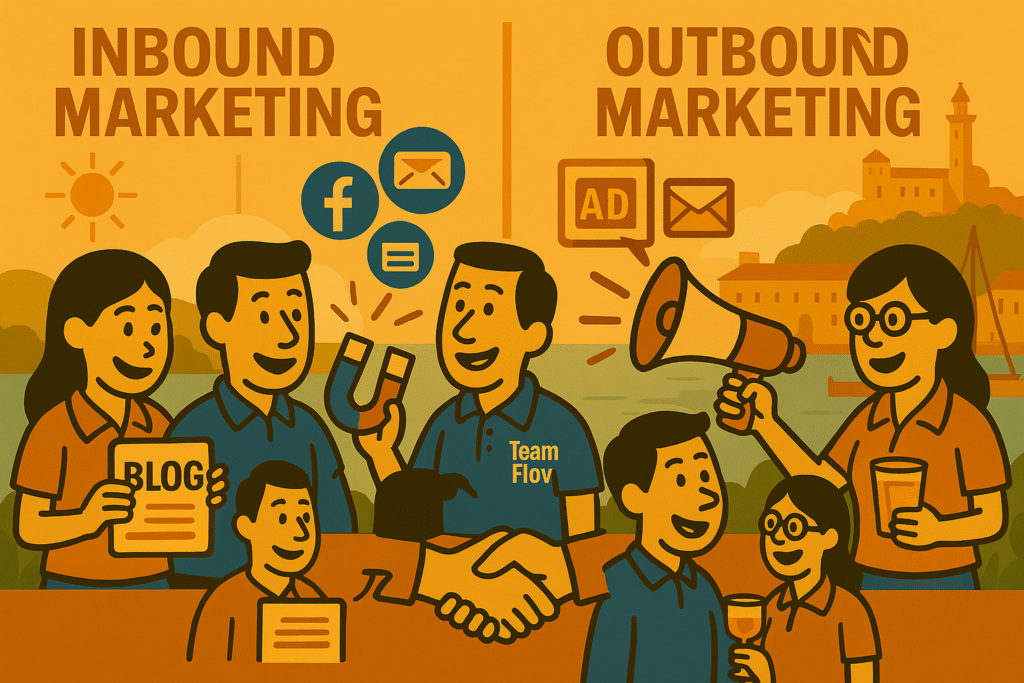 L'équipe de chez Team Flow vous aide à choisir entre inbound marketing et outbound marketing.